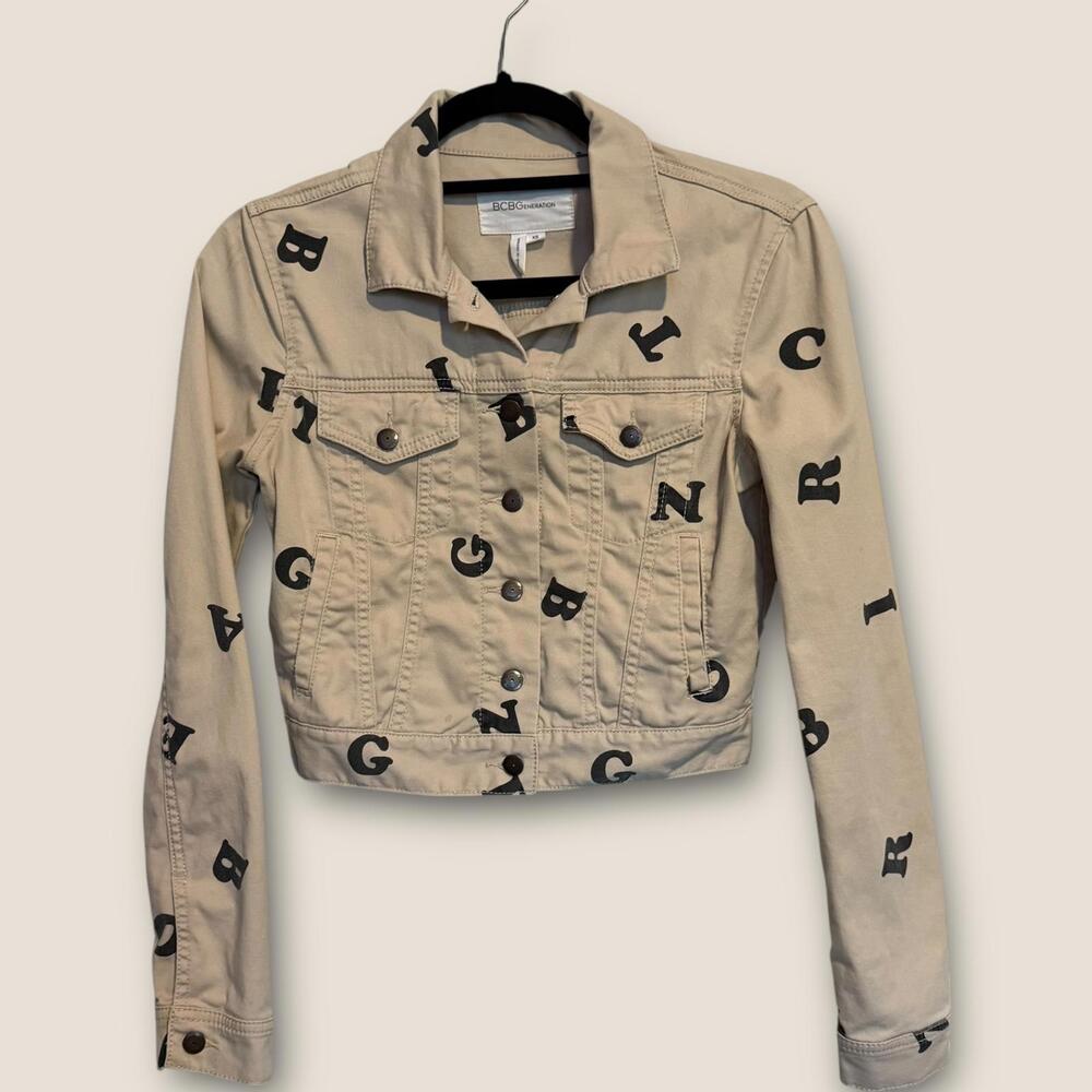 Bcbgeneration Beige Cropp Jacket Town Women's Xs … - image 1